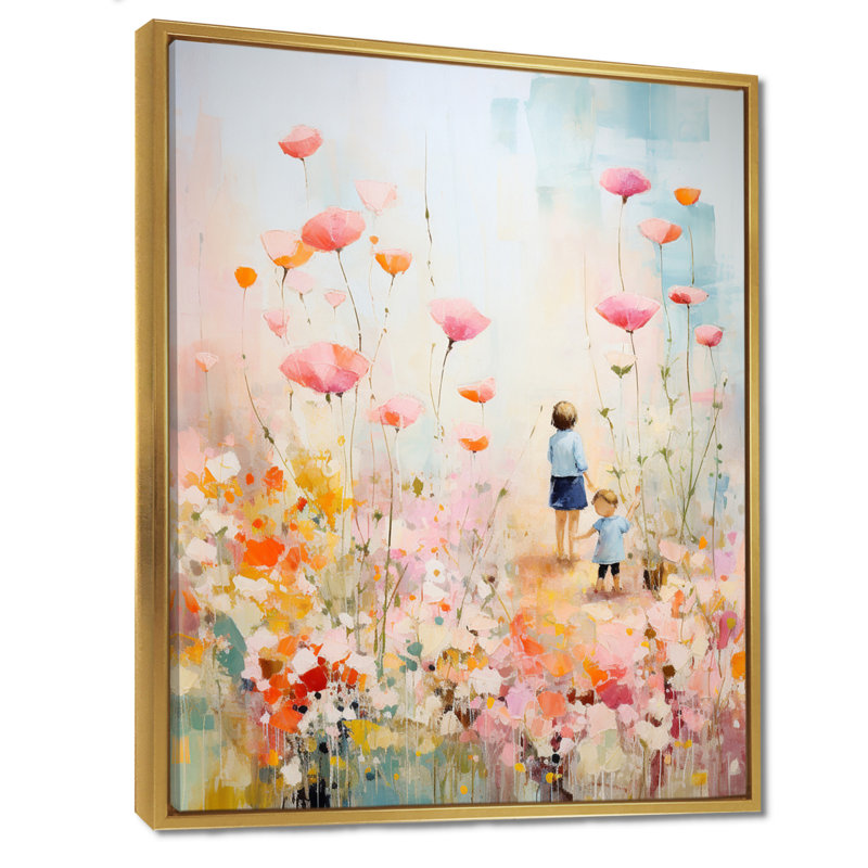 Art sur toile Whimsical Kids floral Haven II - Children, H 32 po x l 24 po x P 1 po, Cadre flottant doré