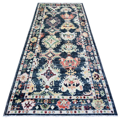 Tapis de couloir nouvel âge en laine 4 pi 2 po x 9 pi 6 po Polivas
