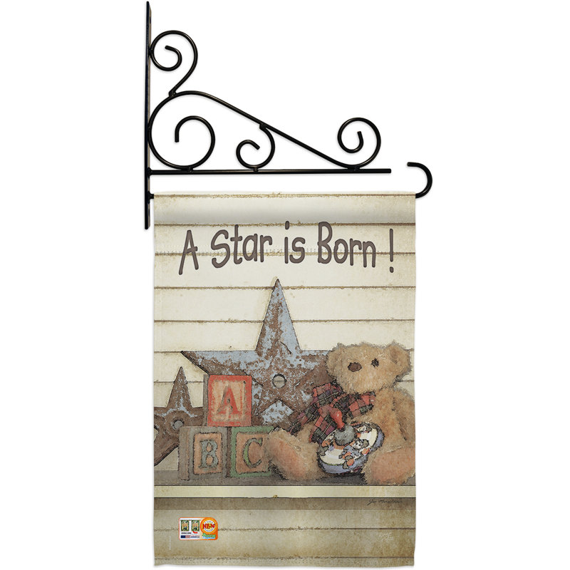 Une étoile est née ! -ensemble de drapeaux de jardin décoratifs en métal à fansy impressions gs115076-bo-03