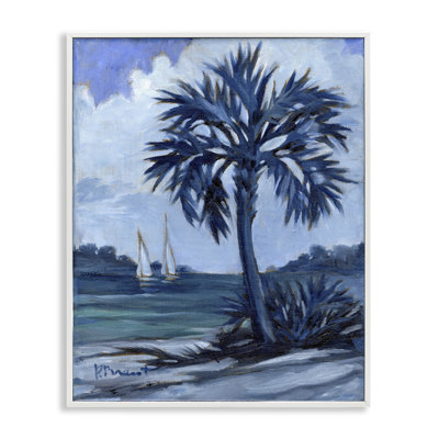 «Blue Palm Impressions», estampe numérique par Paul Brent bf-377