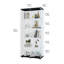 Vitrine noire en verre sur pied - Vitrine à double porte à 5 tablettes pour le salon / la chambre / le bureau, installation rapide