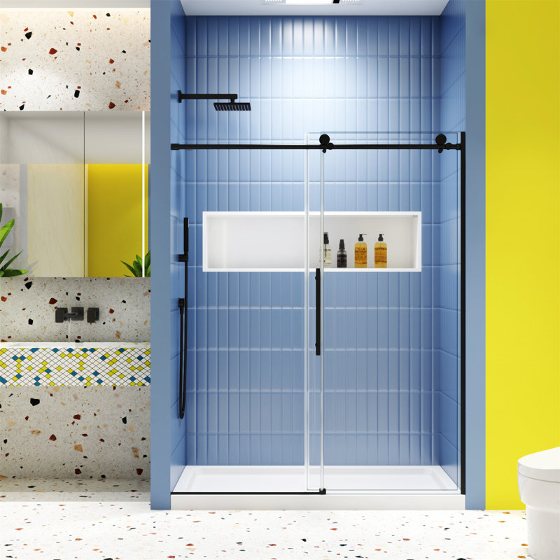 Porte de douche en verre, Noir