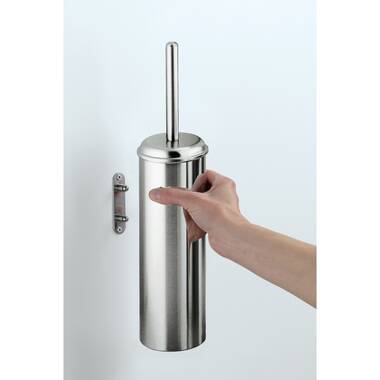 Gedy 3933-57 By Nameek's Diva Toilet Brush Holder, Hourglass Shaped,  Anthracite and Silver Finish - TheBathOutlet