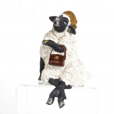 Figurine fashionista ovine en polyrésine ras ras