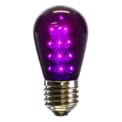 0.09 Watt,  S14 LED Light Bulb,  Purple E26/Medium (Standard) Base