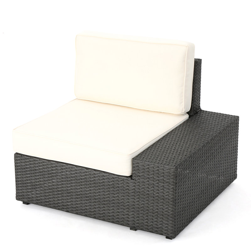 Santa Cruz Arm Chairs (L & R), White Cushion/Gray Frame