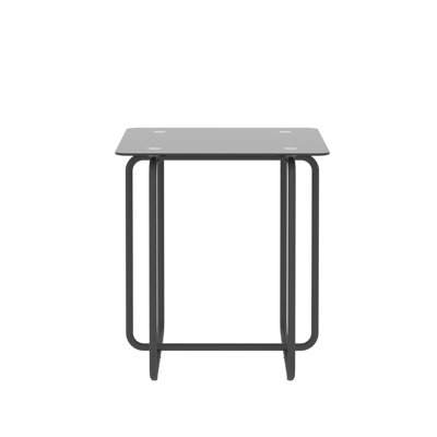 Table d'appoint moderne en verre trempé avec table d'appoint pour le salon, la chambre à coucher, noir