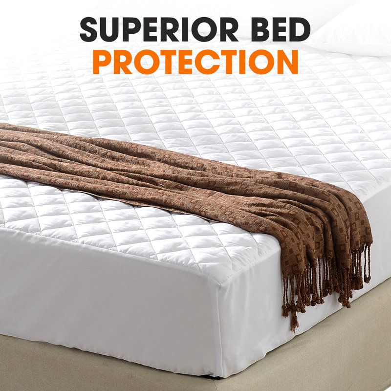 White Quilted Twin Microfiber Mattress Pad Protector