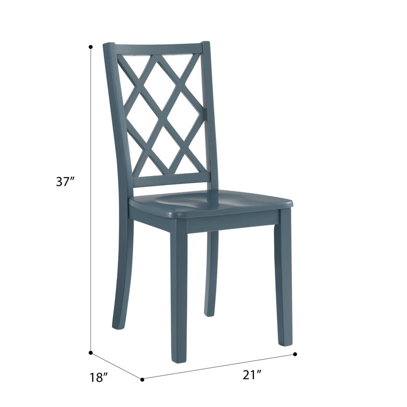Ensemble de salle à manger 5 pièces Edmondson avec 4 chaises bleu marine, Marine