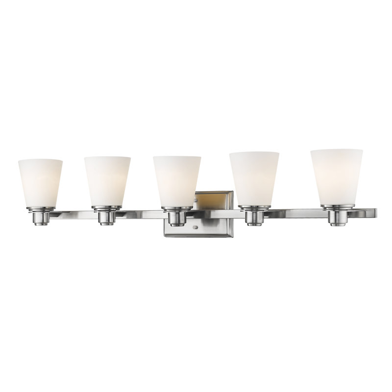 Éclairage pour meuble-lavabo 5 lumières Whelchel, Nickel brossé