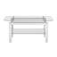 Table basse rectangulaire en verre trempé avec pieds en acier inoxydable Leta