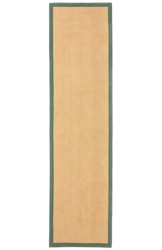 Sisal Hand Woven Green Rug, Runner 75 x 350cm