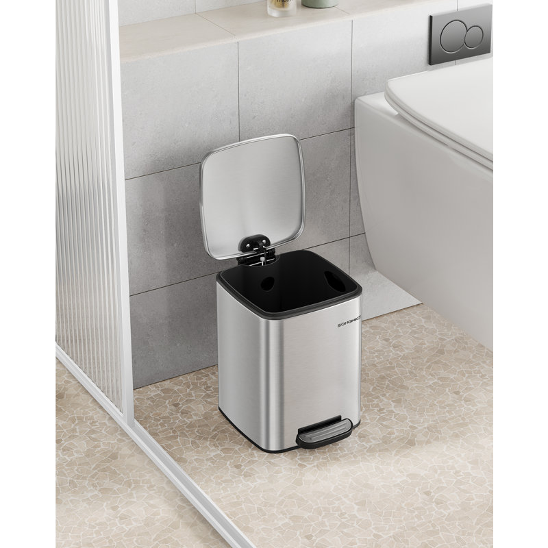 Suhanee Steel Kitchen Trash Can, Silver
