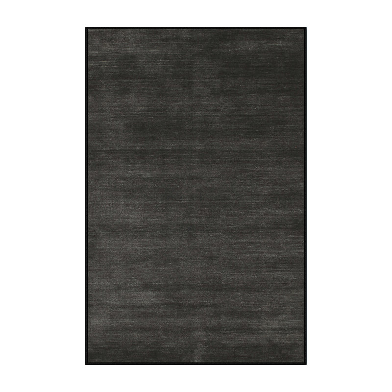 Tapis contemporain noir, Rectangle 4 pi x 6 pi