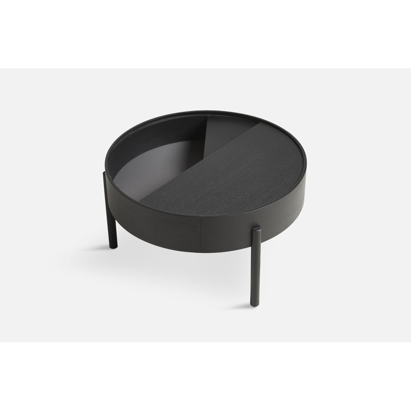Arc Coffe Table, 15" H x 26" L x 26" W, Black