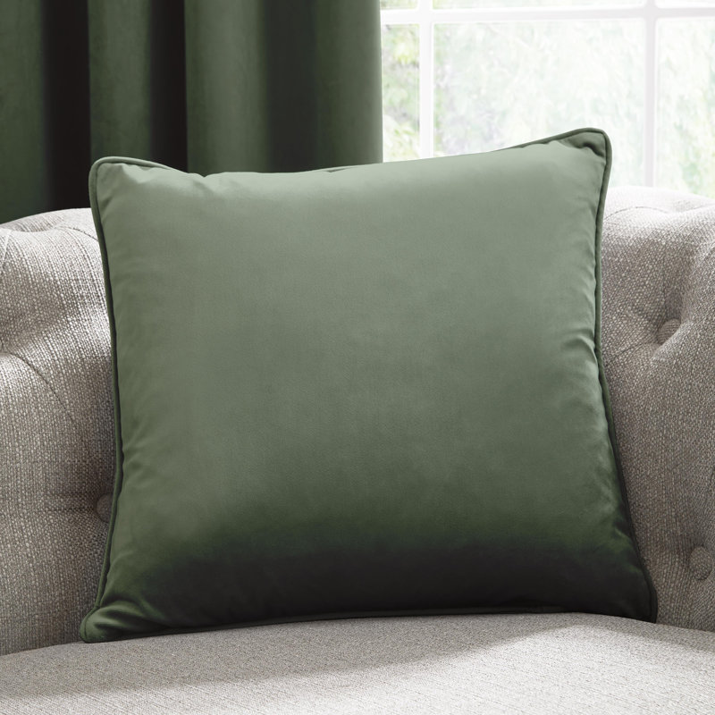 Montrose 43cm Cushion Cover with Filling, Dark Green, 43cm H x 43cm W x 15cm D