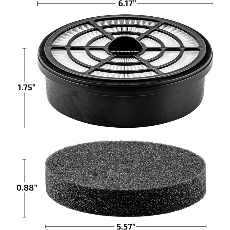 OVENTE Replacement Filter for ST2620 Bagless Canister Vacuum Cleaner (Pack of 1) with Ultra-Dust and Small Particles Filtration, Easy to Remove and Install, Black ACPST2670