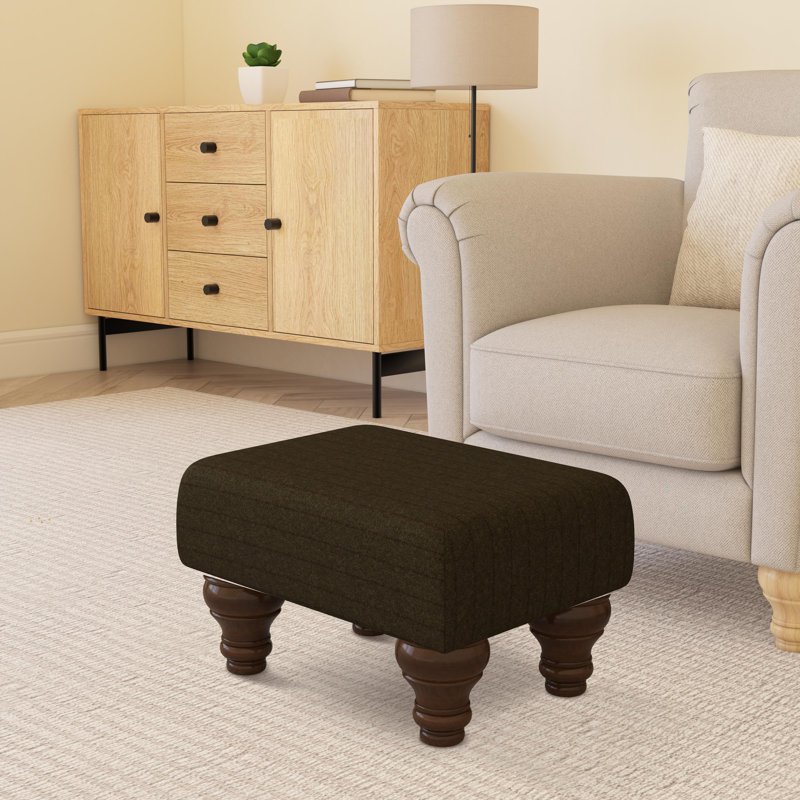 Autryville Wood Turned Leg - Pinstripe Wool, Cyprus Green, Mahogany
