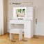 Ensemble de coiffeuse 39,4 "de large avec miroir, tabouret de rangement et 3 lumières DEL à luminosité réglable