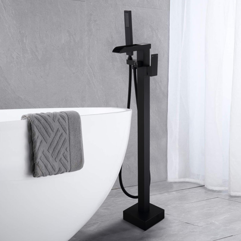 Robinet de baignoire autoportant Robinet de baignoire à fixation au sol avec douche à main