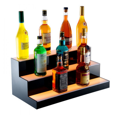 LED Lighted Liquor Bottle Display Bar Shelf RF & App Control 3-Step by Brayden Studio