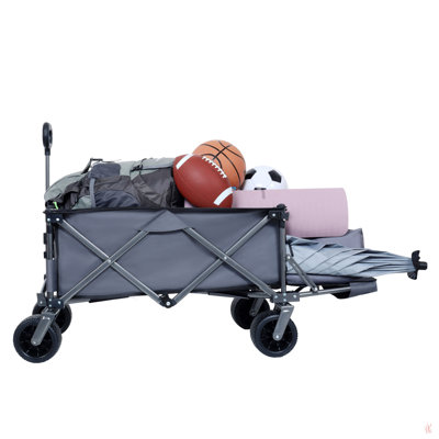 Collapsible Wagon Cart Foldable,Wagons Carts Foldable With Wheels With Drink Holders,For Shopping,Garden,Sports,Groceries,Apartment,Camping,Outdoor