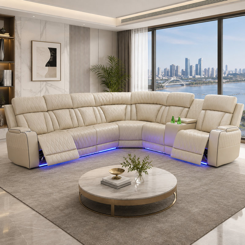 Canapé modulaire en cuir 3 pièces