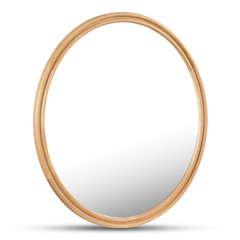 Grand miroir rond Alcott, Rond, 48 po x 48 po, Naturel