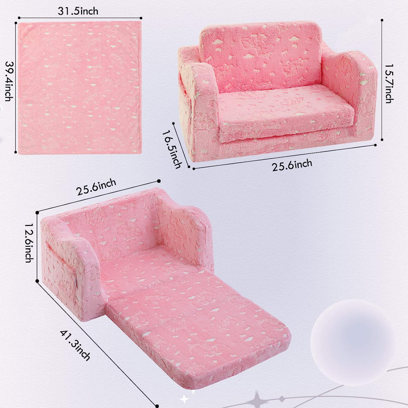 Abriah Kids 11'' Club Chair Chair and Ottoman