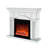 Artificial Crystals Fireplace, Electric 1500W Heating, 3D Flame Effect, Remote Control, Feature, Black Portable Unit For Living Room Fireplace With Acrylic Mirror, Led Flames, Adjustable Heat,