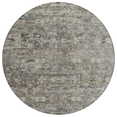 Machine Washable Indoor/Outdoor Hashlamoun ACN2324 Ikat Rug