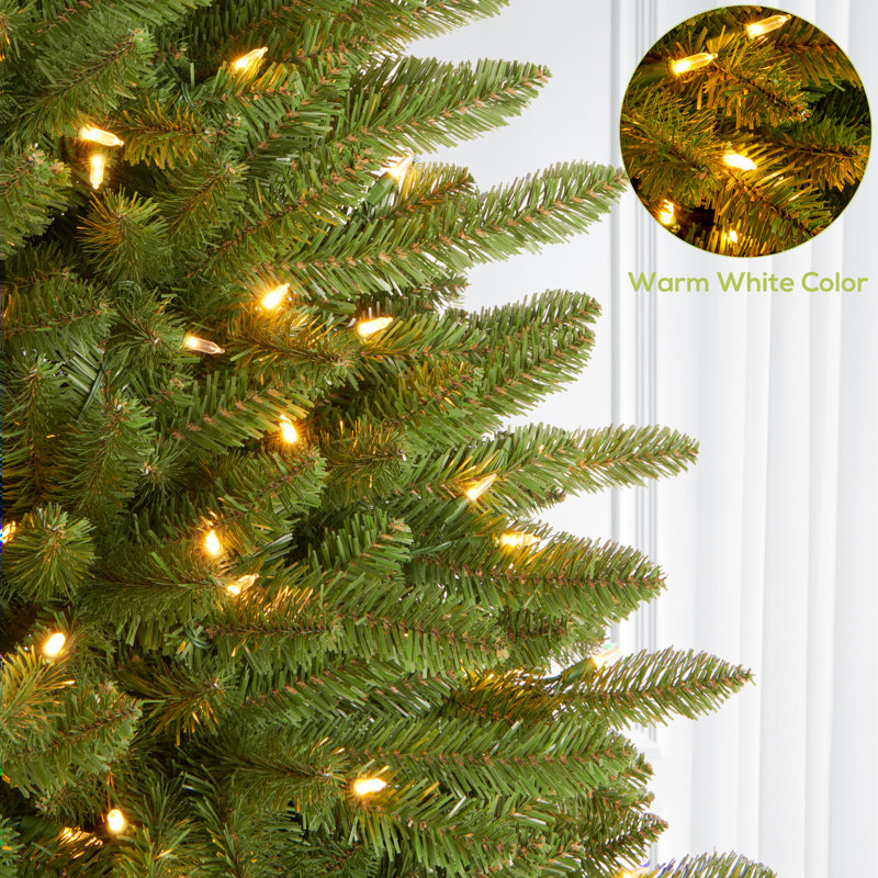 Arbre de Noël artificiel éclairé - support inclus, 7.5'