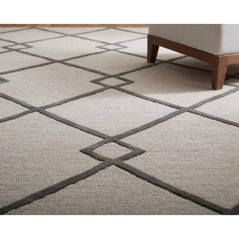 Kimball Transitional Trellis & Lattice Ivory Area Rug, Rectangle 3'6" x 5'6"