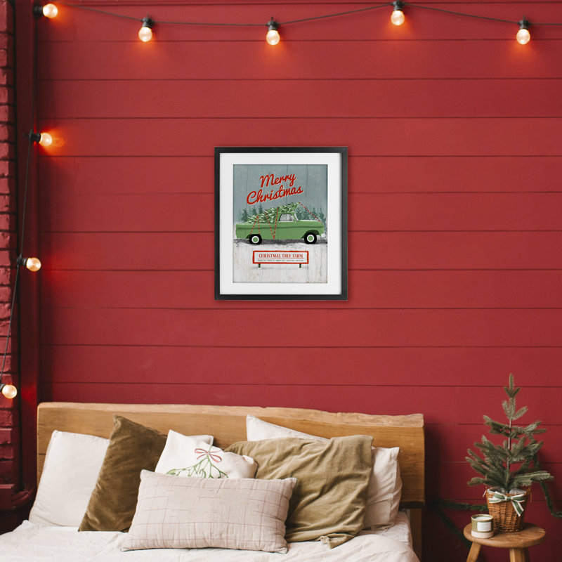 «Rustic Tree Farm & Truck», reproduction encadrée sous verre, conception de Jilly Jack Designs, H 17 po x l 21 po