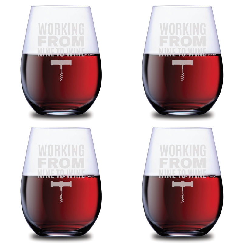 Travailler de neuf à vin - 4 pièces 21 oz. Ensemble de verres à vin sans pied