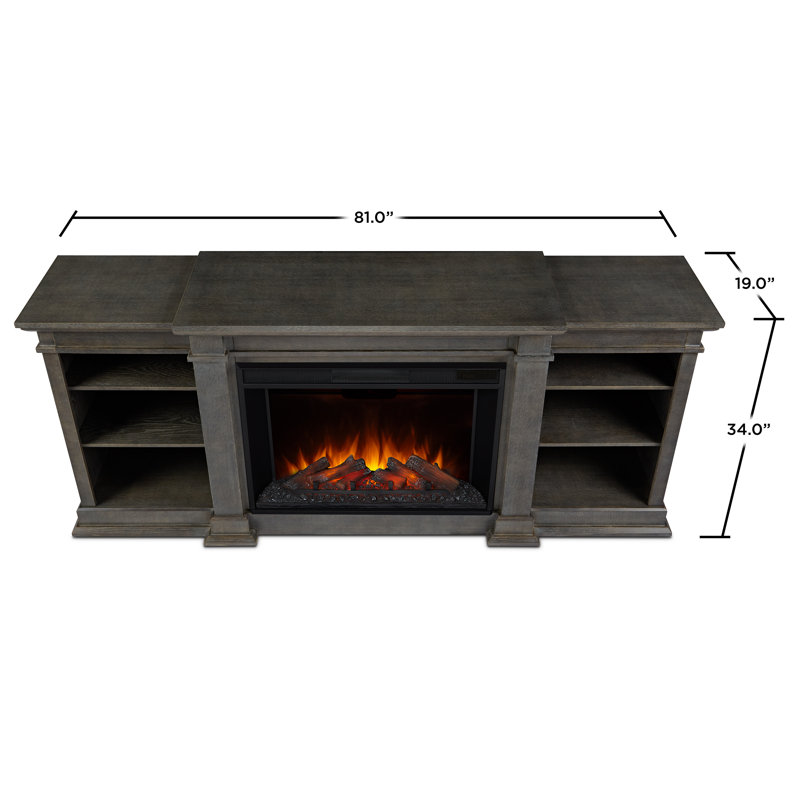 Eliot Grand 81'' TV Stand with Electric Fireplace, Antique Gray