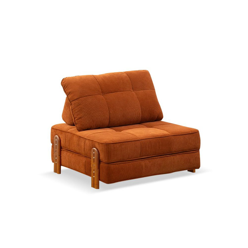 Coussin orange modulaire en velours côtelé