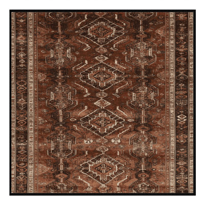 Tapis brun lavable à la machine