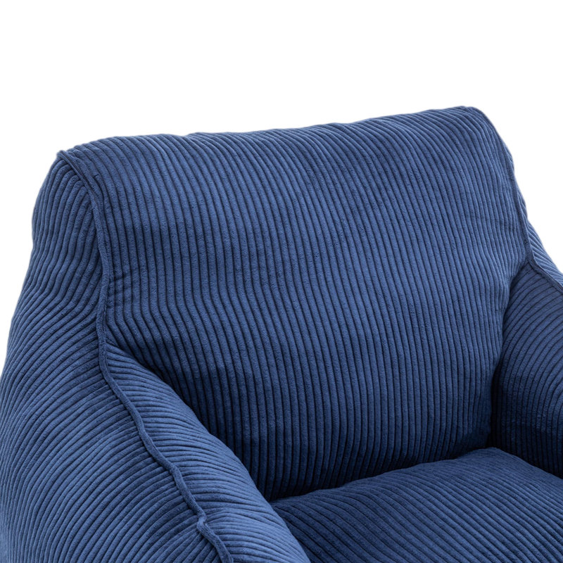 Fauteuil à billes en velours côtelé Compression, Bleu