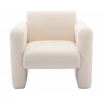 Accent Chair Lambskin Sherpa Fabric