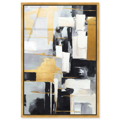 «Gilded Silence II - Ira Colmeva», reproduction murale encadrée par Art Remedy, cadre doré, 30 x 45