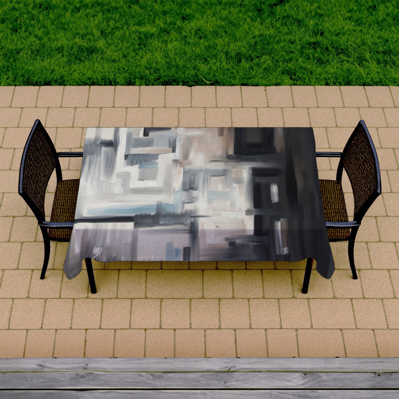 Nought Contemporary Brown Indoor Outdoor Tablecloth | Home Decor