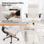 Chaise de bureau pivotante à dossier moyen en coton et lin 28 po avec accoudoirs réglables-136086117