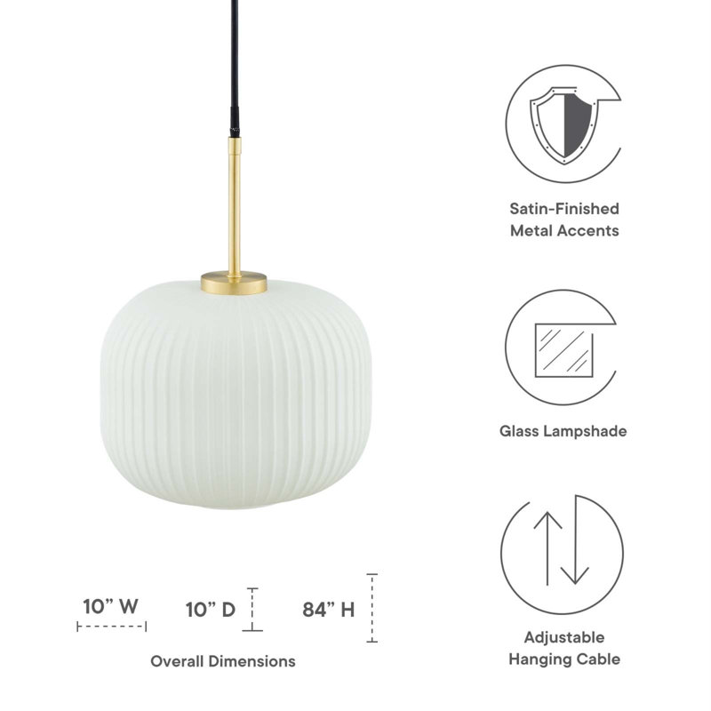 Luminaire suspendu en verre Reprise par Modway