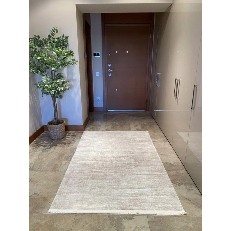 Tapis en coton avec envers antidérapant Rosland, Tapis de couloir 3 pi 3 po x 11 pi 6 po