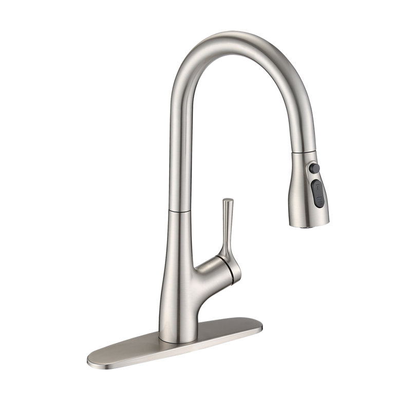 Robinet de cuisine à poignée simple Arc, Nickel brossé