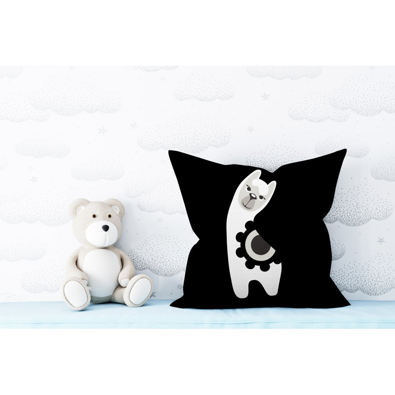Coussin Inkie, 17 po x 17 po, Noir, Carré