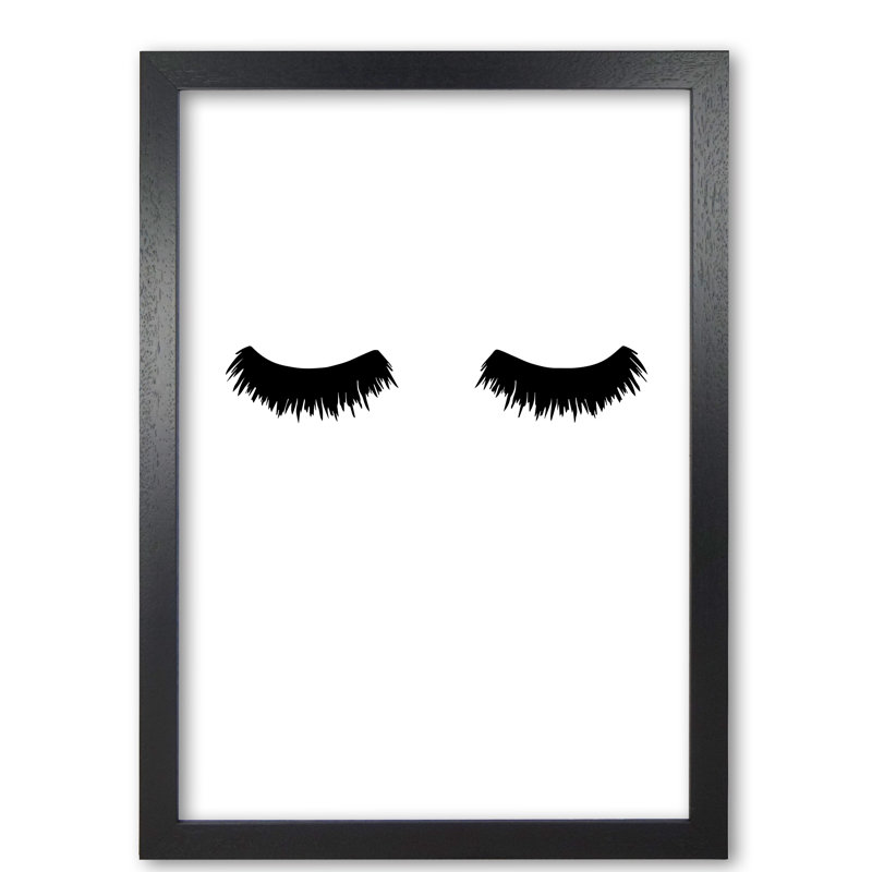 Lashes - Painting, 42 cm H x 30 cm W x 5 cm D, Black Grain Frame
