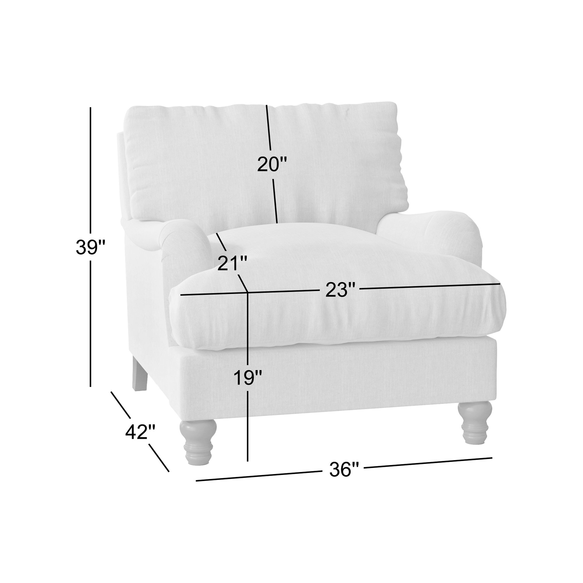 Walters Upholstered Armchair, Classic Bleach White Twill