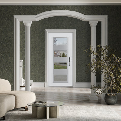 Porte d'entrée pré-suspendue blanc / blanc